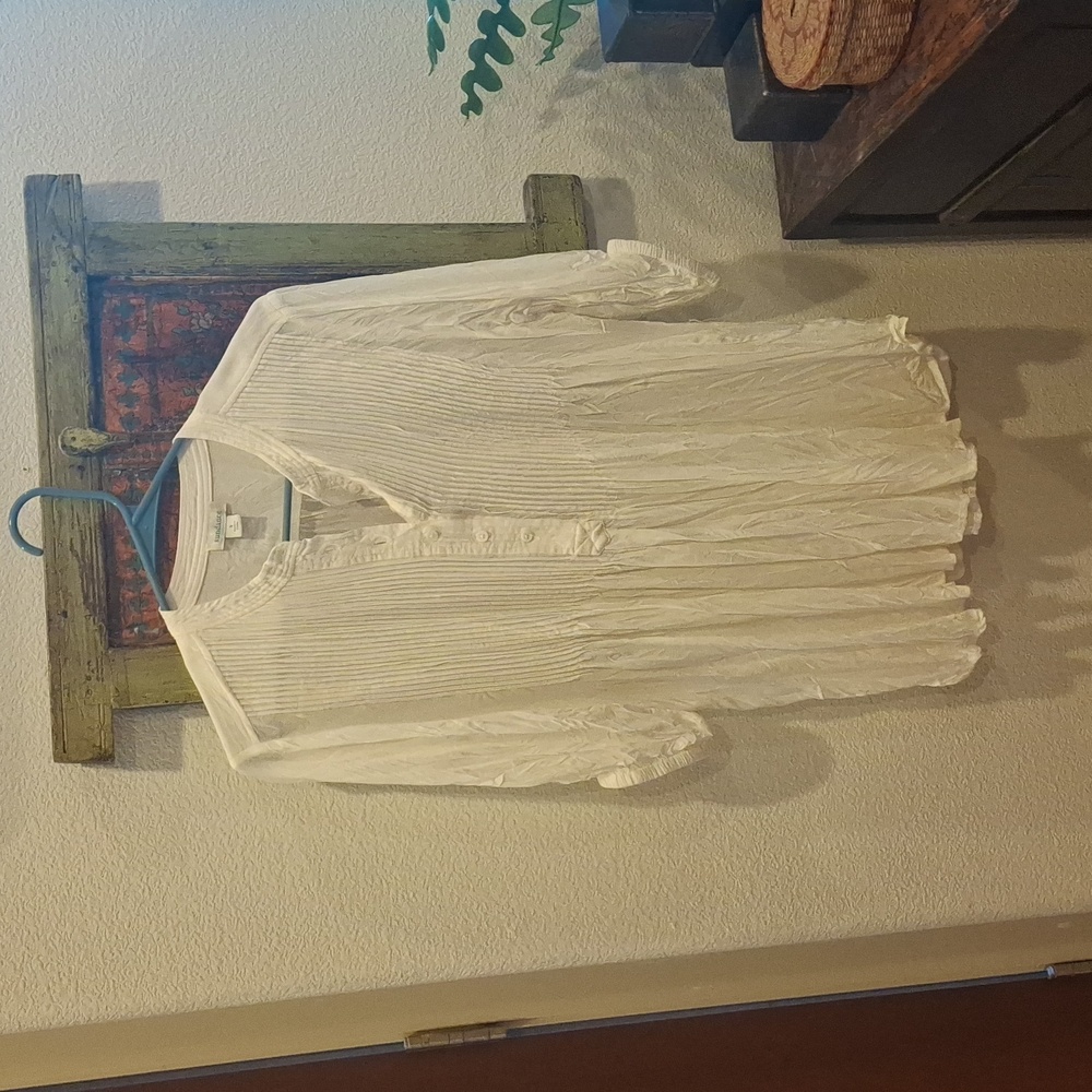Sundance catalog white summer blouse S